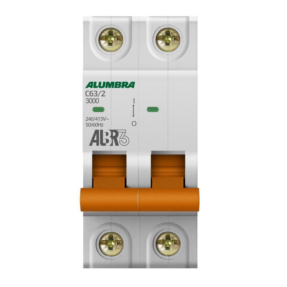 Disjuntor Bipolar 2P 63A Curva C Albr3 Alumbra