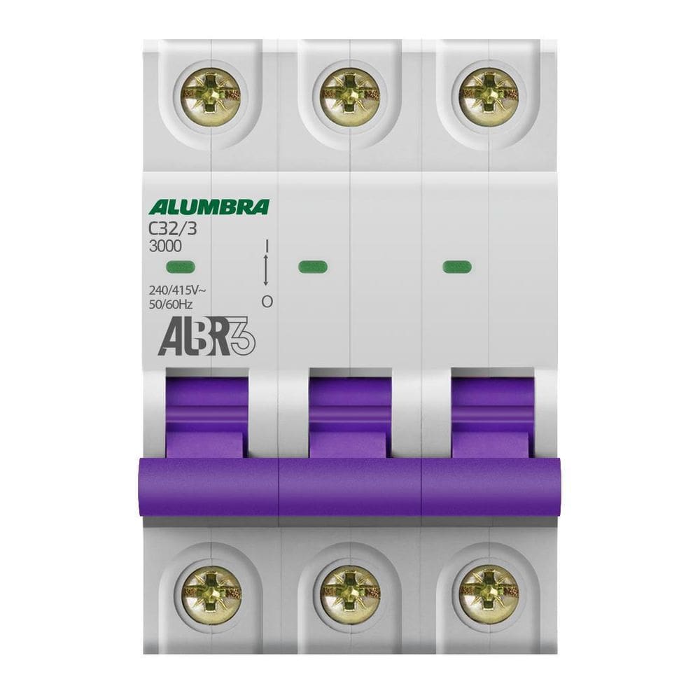 Disjuntor Tripolar 3P 32A Curva C Albr3 Alumbra