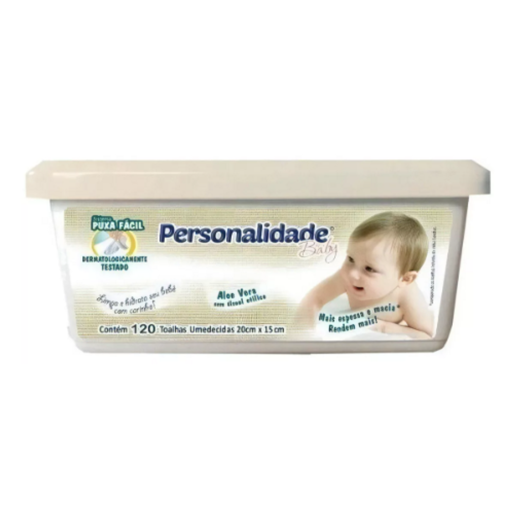kit 10 Pacotes Estojo Lenços Umedecidas Personalidade Baby C/ 120 Un