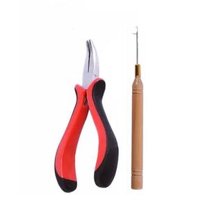 Kit Alicate Ponta Curta E Agulha Para Alongamento Mega Hair