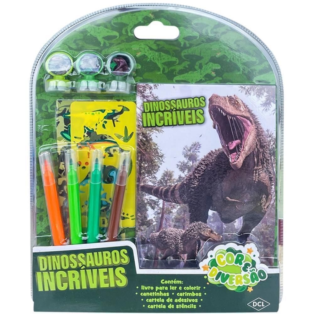 Dinossauros Incríveis - Cor e Diversão - Livro para Colorir