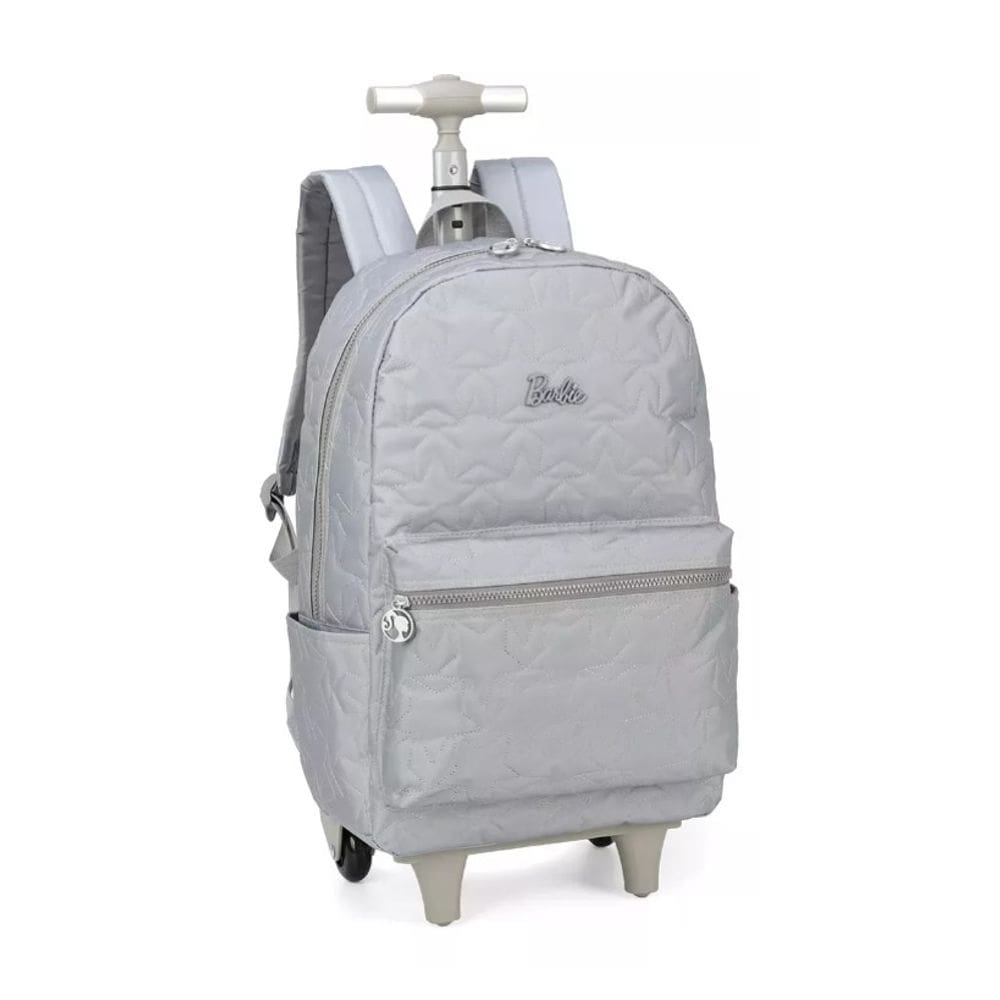 Mochila de Rodinhas Barbie Estrelas Cinza Luxcel