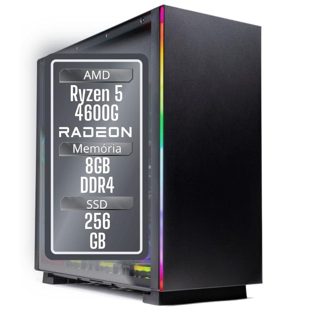 PC Gamer 3Green Winner, AMD Ryzen 5 4600G, 8GB DDR4, SSD 256GB, Gráficos Radeon VEGA, Fonte 500W - GSW-24001