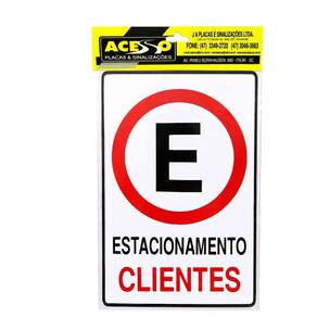 Placa Sinalização Estacionamento Cliente