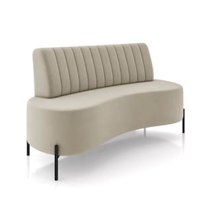 Sofá 2 Lugares Living 135cm Pé Ferro Pto Maraú Veludo Bege K01 - D`Rossi