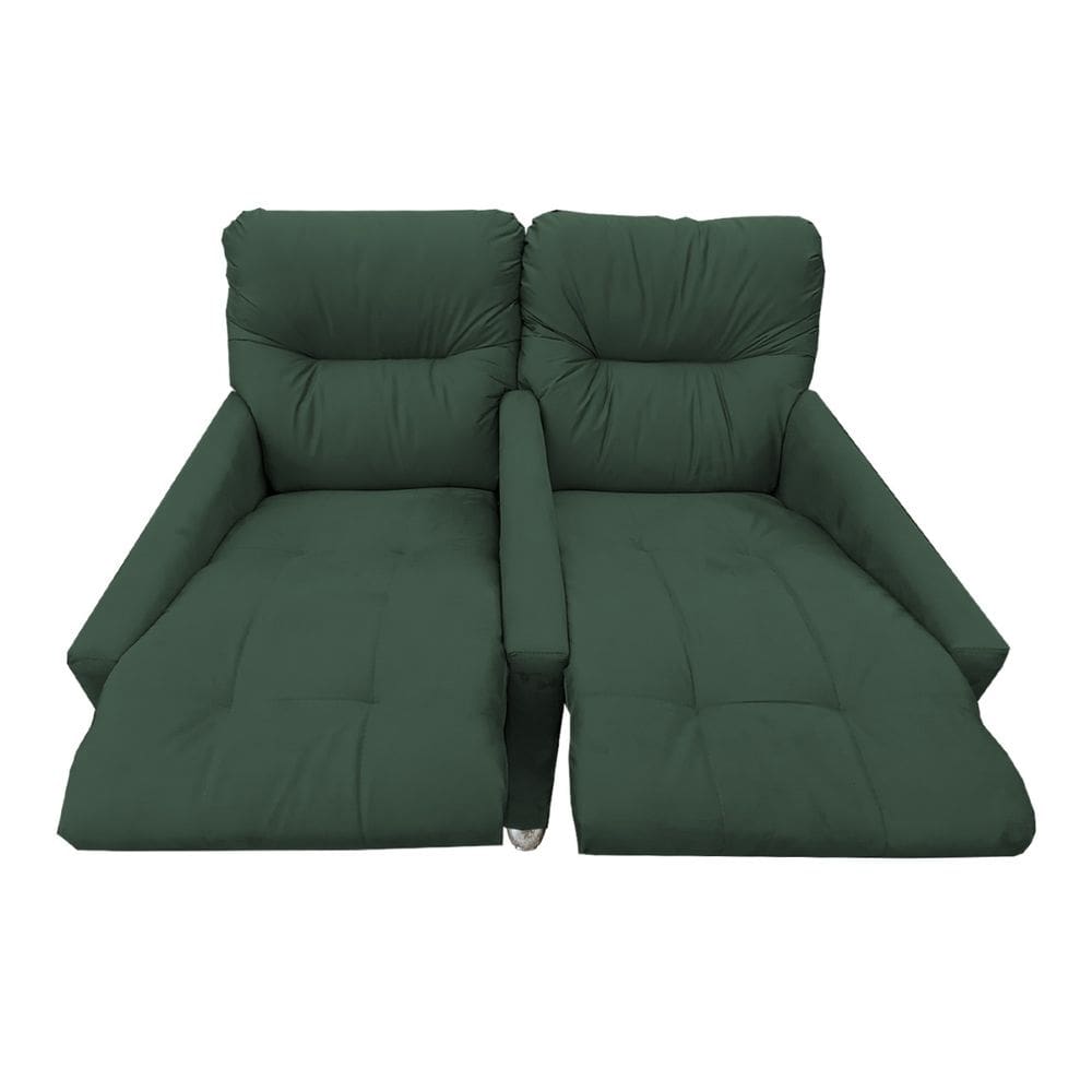 Poltrona 2 Lugares Reclinável Sala Cinema Jetta Verde