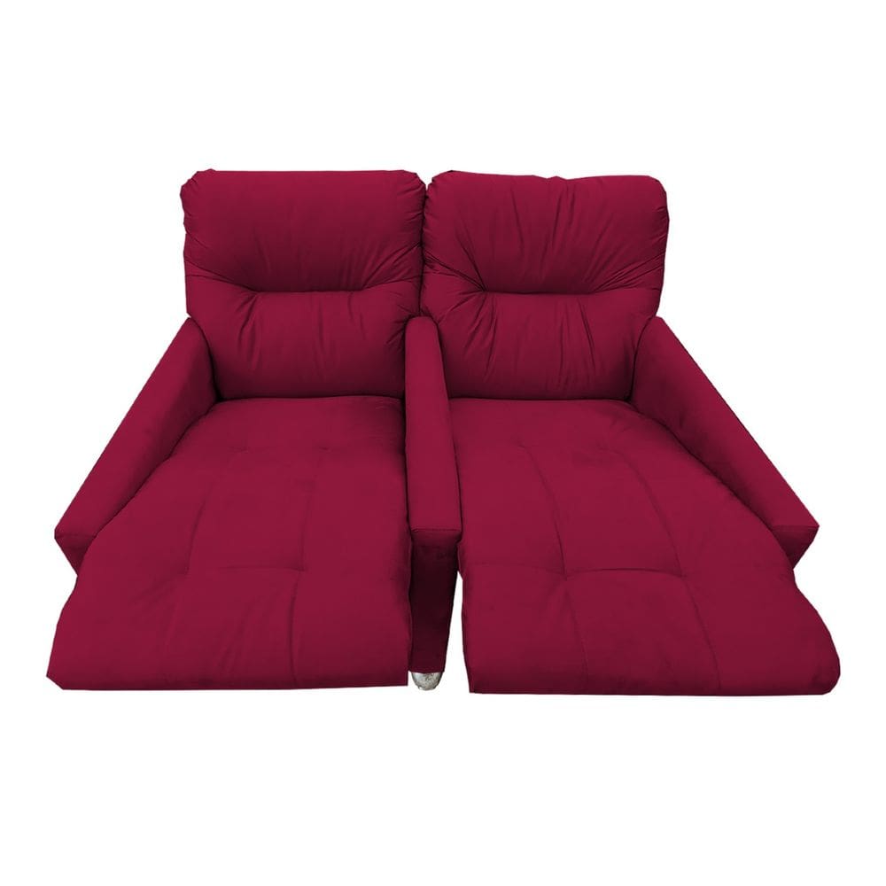 Poltrona 2 Lugares Reclinável Sala Cinema Jetta Vermelho