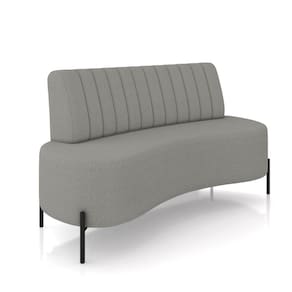 Sofá 2 Lugares Living 135cm Pé Ferro Pto Maraú Bouclê Cinza K01 - D`Rossi