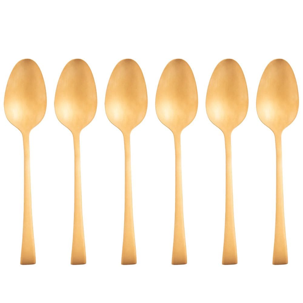 Conjunto 6 Colheres para Mesa de Aço Inox Berna Dourado Fosco 71796 - Wolff