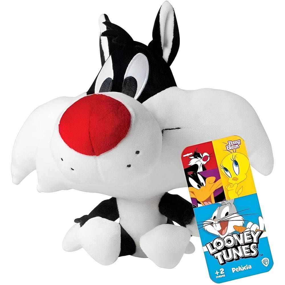 Brinquedo de Pelúcia Frajola 25cm Boneco Super Macio Hipoalergênico Brinquedo Looney Tunes