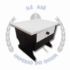 Banco De Madeira Preto Velho C/Gaveta - Preto E Branco