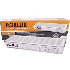 Luminária LED Emergência Bivolt Bateria Recarregável Foxlux