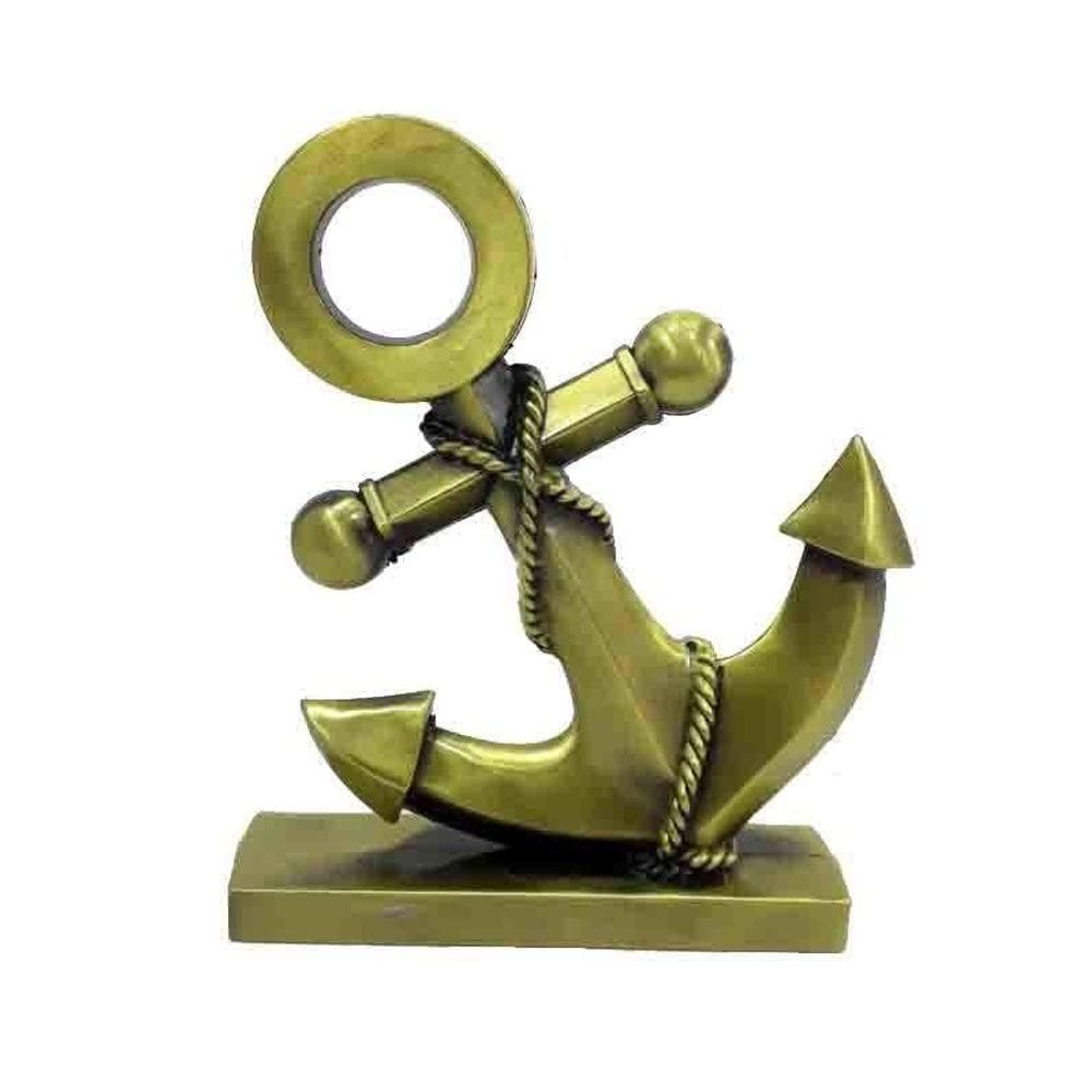 Miniatura Decorativa Âncora 18 cm Base Decoração Praia