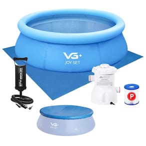 Piscina Inflável Joy Set 2490 L Circular 240 Cm com Capa Filtro Bomba Forro Vg Plus 220v