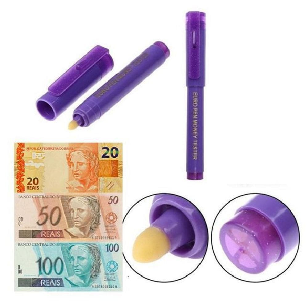 Caneta Testa Detecta Nota Dinheiro Cedula Falsa