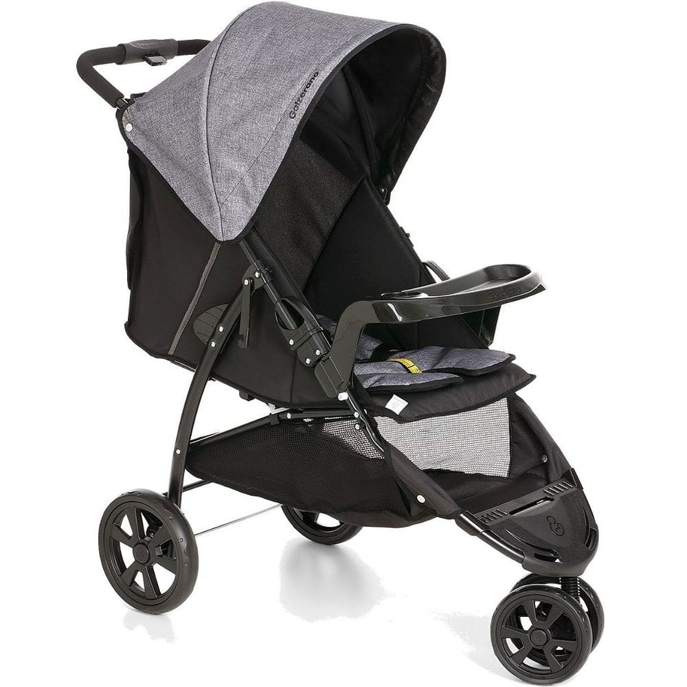 Carrinho de Bebe 3 Rodas Galzerano Cross Trail Cinza Preto