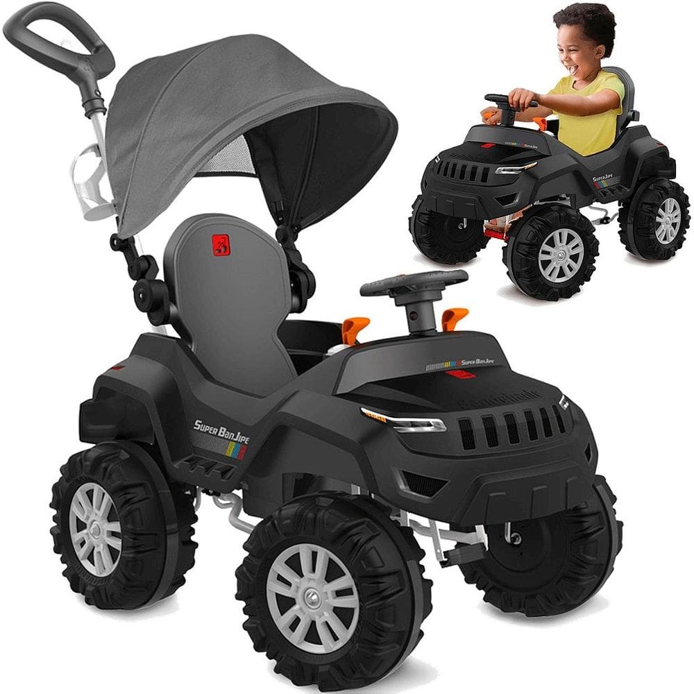 Carrinho de Passeio e Pedal Bandeirante Super Banjipe Preto