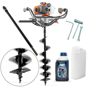 Perfurador De Solo Husqvarna 541ea 41,5cc Broca Diametro 20cm Com Alongador