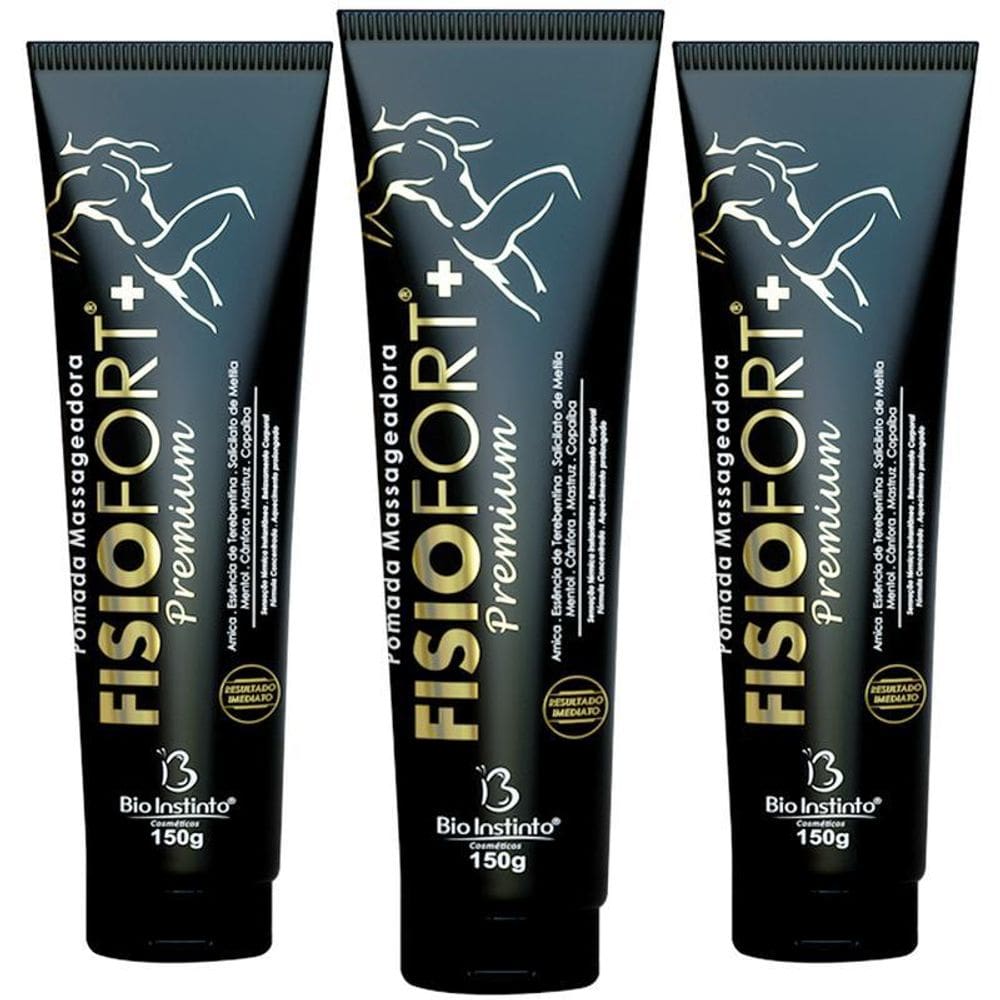 Fisiofort Premium Pomada Massageadora 3x150g Bio Instinto