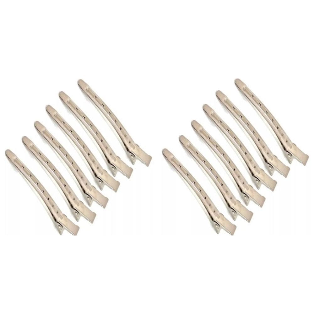 Kit 12 Presilha Grampos Clips De Cabelo Aço Inoxidável Metal