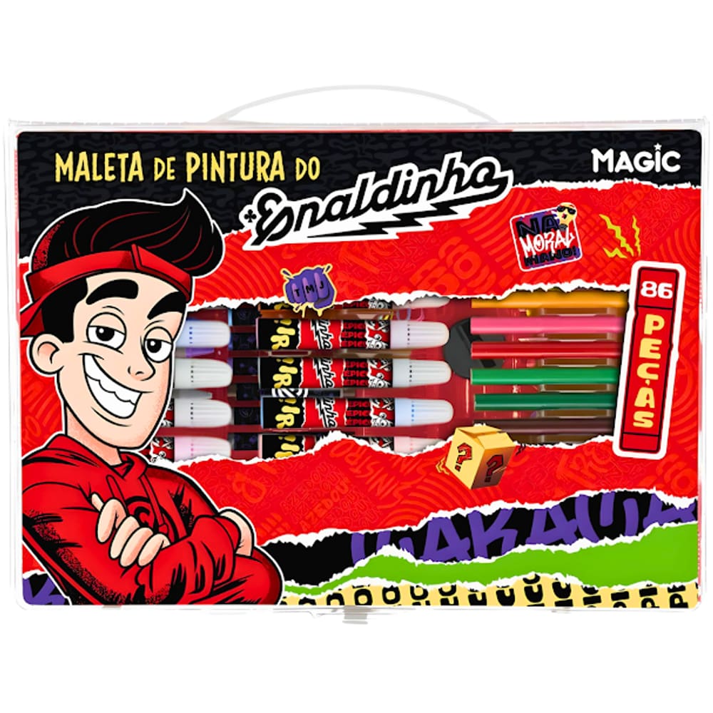 Maleta Para Pintura Enaldinho 86 Itens Plastica Magic Kids