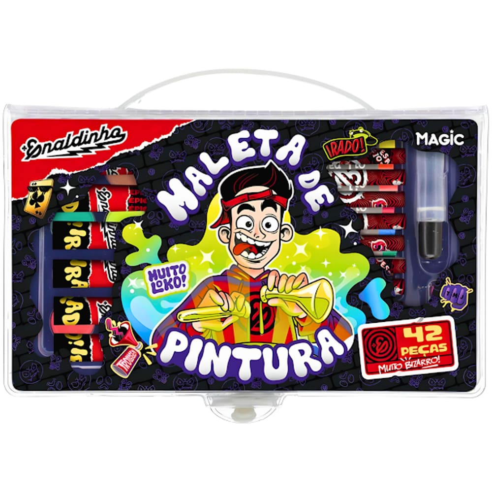 Maleta Para Pintura Enaldinho 42 Itens Plastica Magic Kids