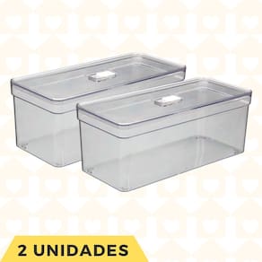 Kit 2 Organizador Porta Ovos Ideal Geladeira Armario Com Tampa
