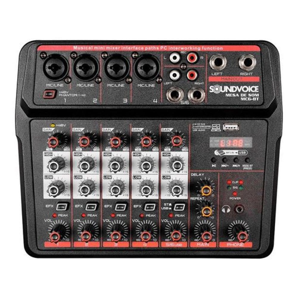 Mesa De Som Compacta Soundvoice Mc6 Bt