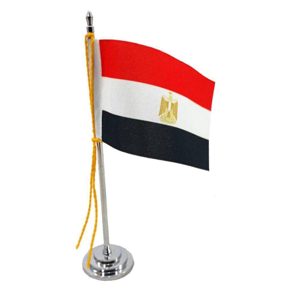 Mini Bandeira De Mesa Egito 15 Cm Poliéster