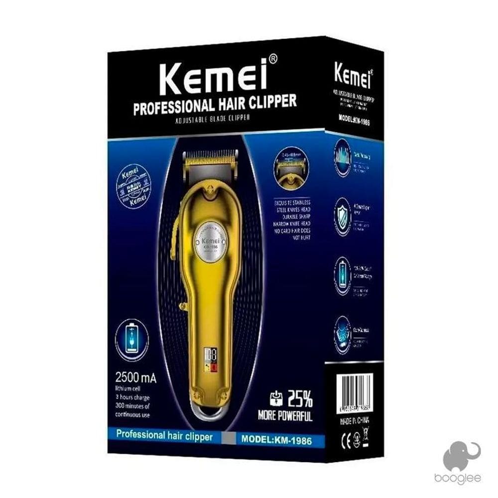 Máquina Cortar Cabelo Barba Profissional Kemei Km 1986