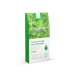 Folhas Prontas Para Depilação Facial Buço Sobrancelha Depilflax Hortelã 24un