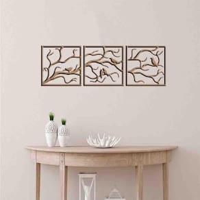 Quadro Decorativo Pássaro Galhos Vazado - Mdf 3Mm 002