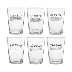 Jg Copos Cerveja Caldereta Conceito 6Pcs 300 Ml Mde Home Style