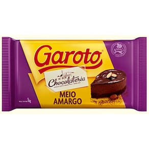 Chocolate Cobertura Meio Amargo 1kg Garoto