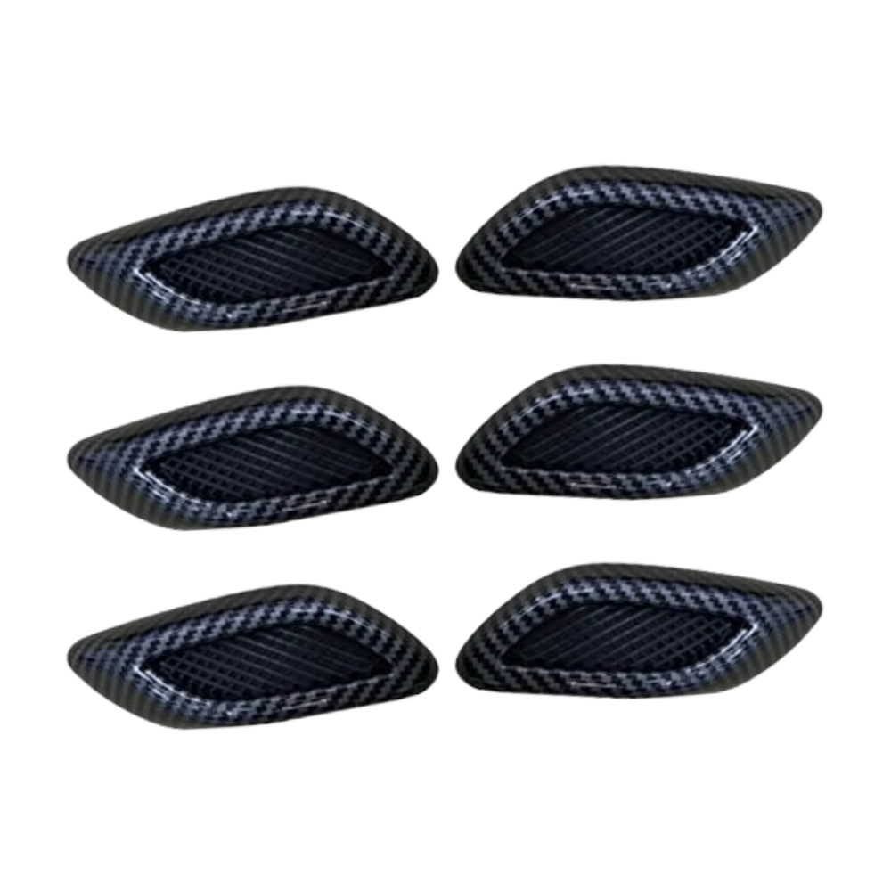 Tomada Ar Lateral 6 unidades Universal Efeito Fibra Carbono