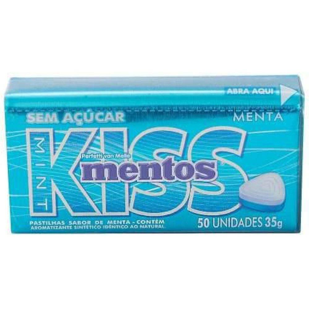 Mentos Kiss Drops Caixa Com 12 Unidades Menta
