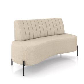 Sofá 2 Lugares Living 135cm Pé Ferro Pto Maraú Bouclê Creme K01 - D`Rossi