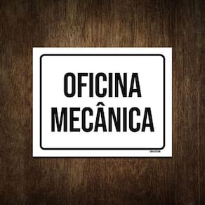 Placa De Sinalização - Oficina Mecânica 18X23