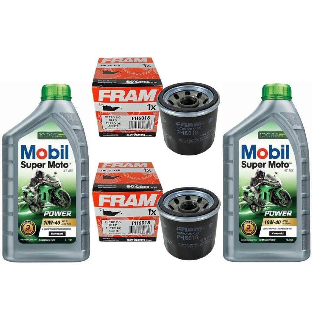 Óleo Mobil 10W40 Semi Sintético 2L 2 Filtro Óleo Fram
