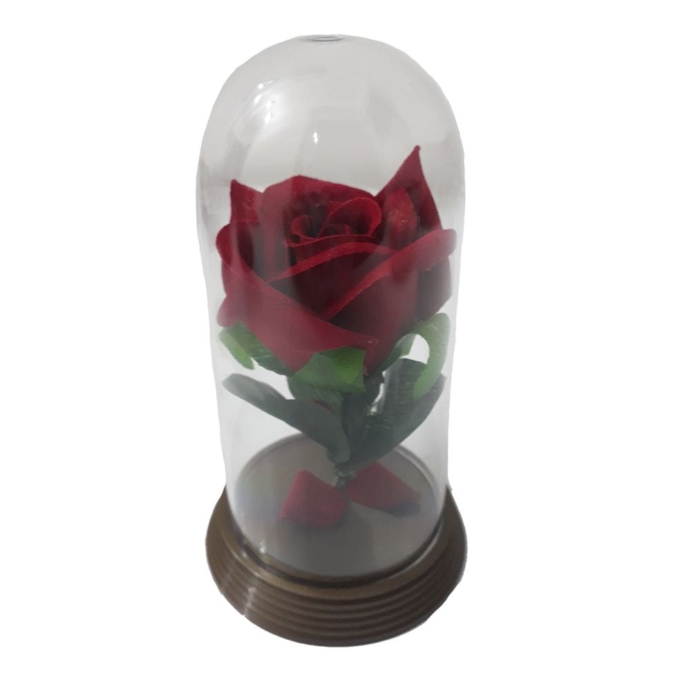 Mini Rosa Encantada Cúpula Redoma A Bela e a Fera