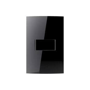 Conjunto 1 Interruptor Simples 4X2 Preto Black Piano Alumbra