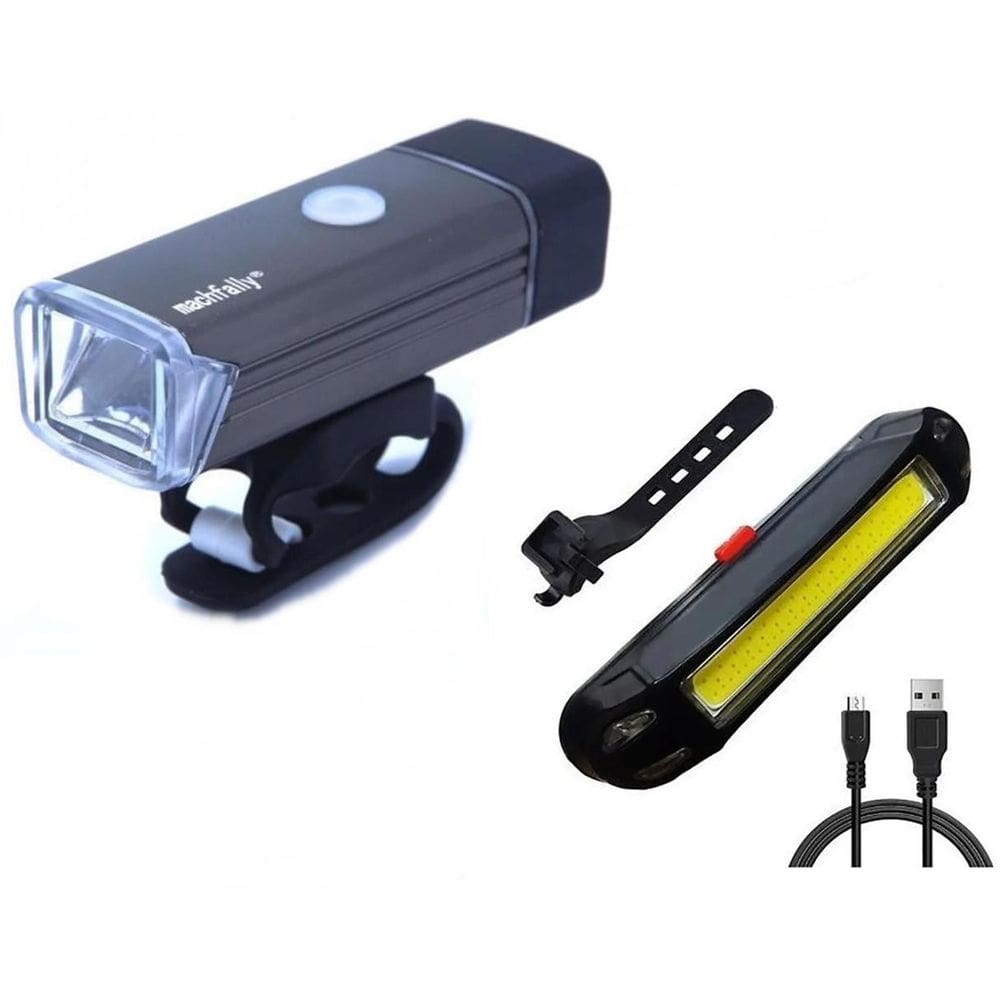 Kit Bike Mtb Ciclista Farol De Alumínio E Pisca Traseiro Vds