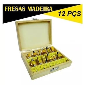 Jogo De Fresas Para Madeira Com 12 Peças Titanium-05460