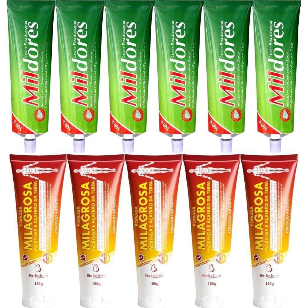 Kit 6 Creme Para Massagem Mil Dores 100G 5 Pomada Milagrosa
