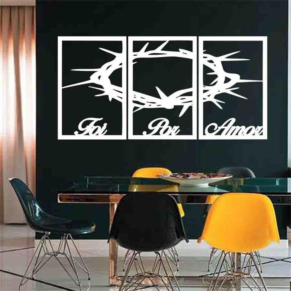 Quadro Decorativo Foi Por Amor Branco 3Mm Vazado - Mdf