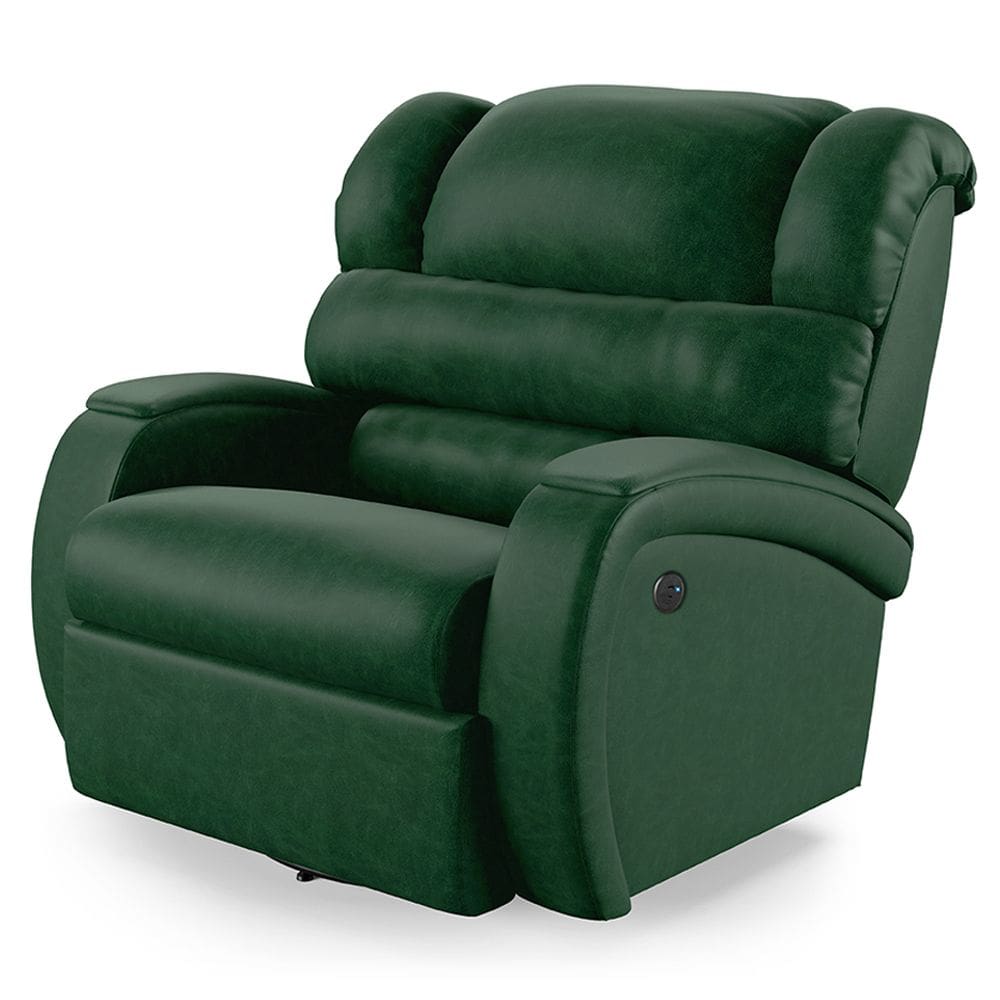 Poltrona do Papai Reclinável Napoli Glider Giratória USB PU Verde Musgo FH1 - D`Rossi