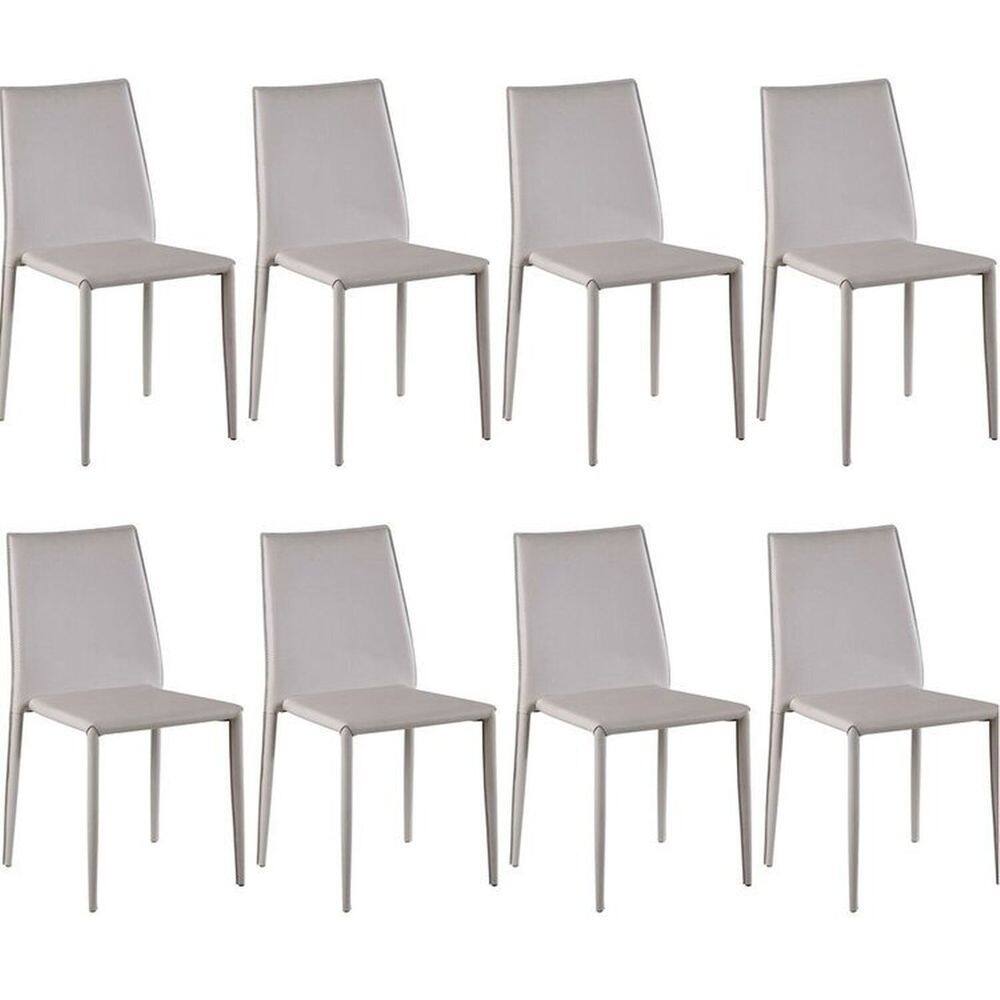 Kit com 8 Cadeiras de Jantar Amanda Pvc Nude