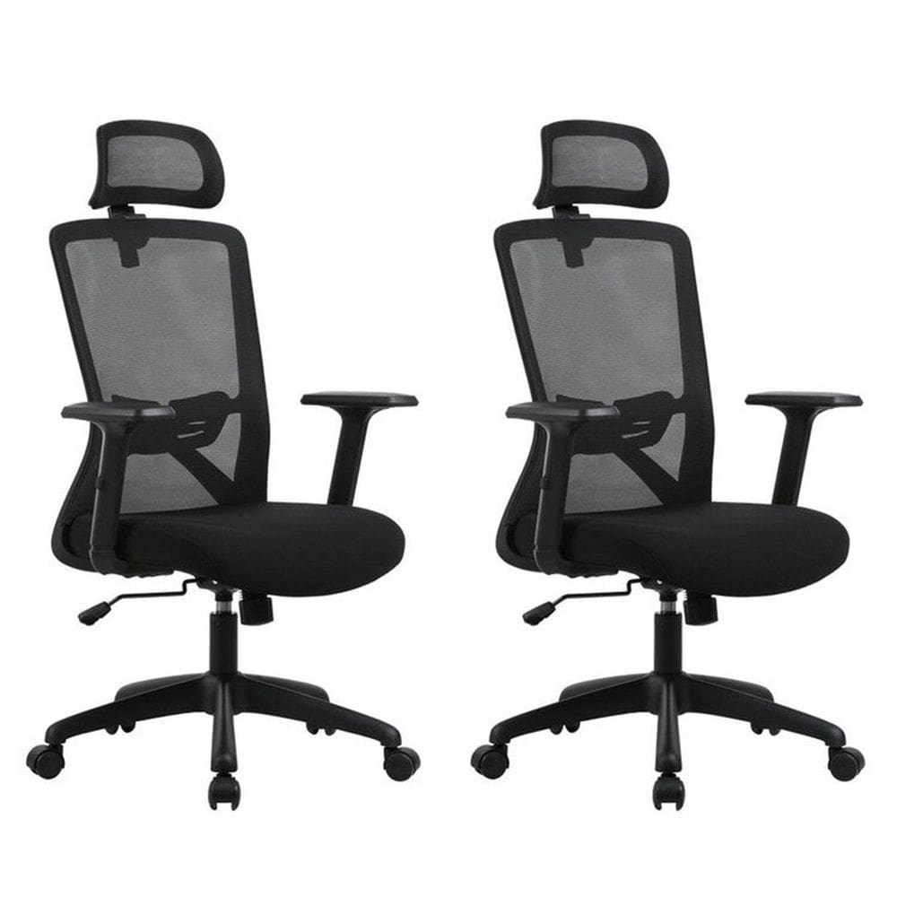 Kit com 2 Cadeira para Escritório Office Dallas Preto