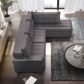 Sofá Retrátil 3 Lugares com Chaise 296cm Presidente Estofart Cinza