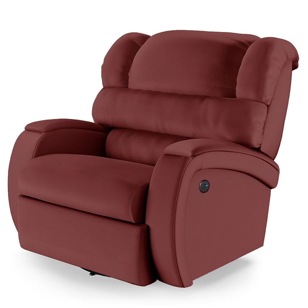 Poltrona do Papai Reclinável Napoli Glider Giratória USB PU Vermelho FH1 - D`Rossi